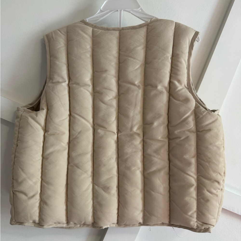 Zara Neutral-Tone Kids Quilted Vest